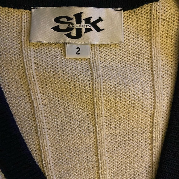 St John Striped V-Neck Sweater - Picture 4 of 10